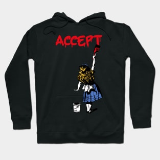 accept and red girl Hoodie